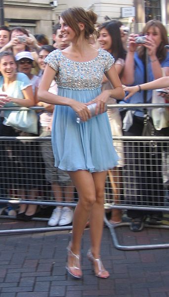 Mischa Barton In Short Sky Blue Dress